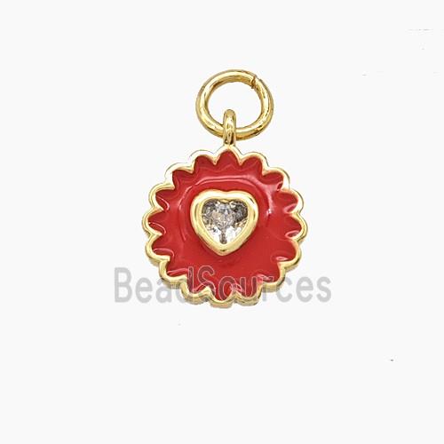 Enamel Copper Pendant, Gold Plated