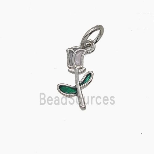 Enamel Copper Pendant, Gold Plated