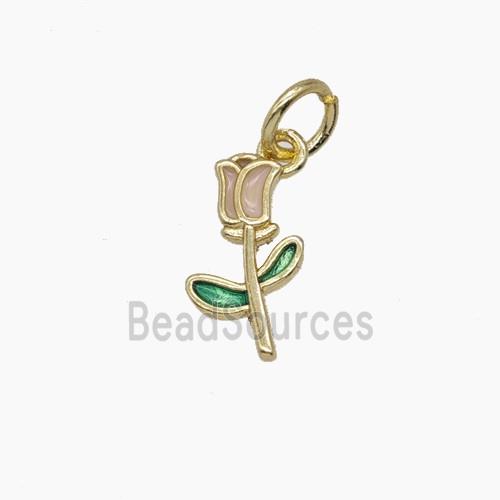 Enamel Copper Pendant, Gold Plated