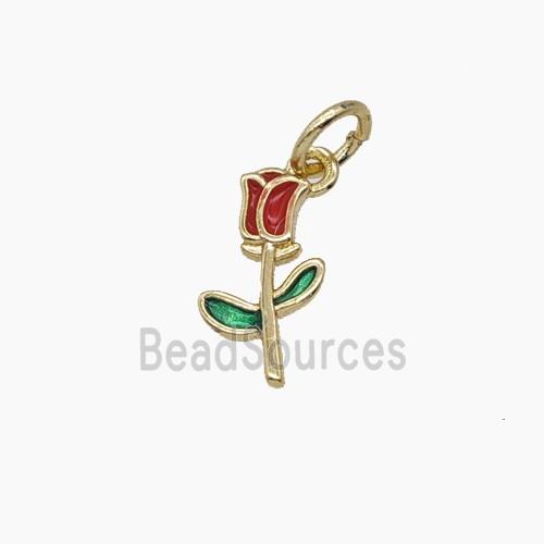 Enamel Copper Pendant, Gold Plated