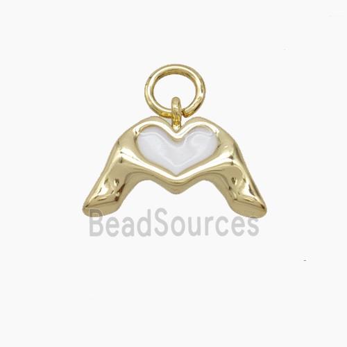 Enamel Copper Pendant, Gold Plated