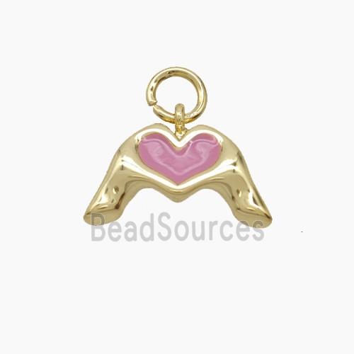 Enamel Copper Pendant, Gold Plated