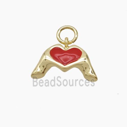 Enamel Copper Pendant, Gold Plated