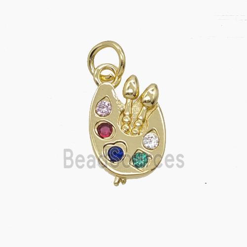 Enamel Copper Pendant, Gold Plated