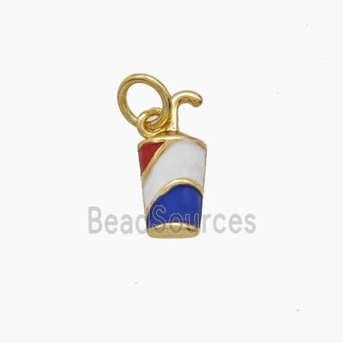 Enamel Copper Pendant, Gold Plated