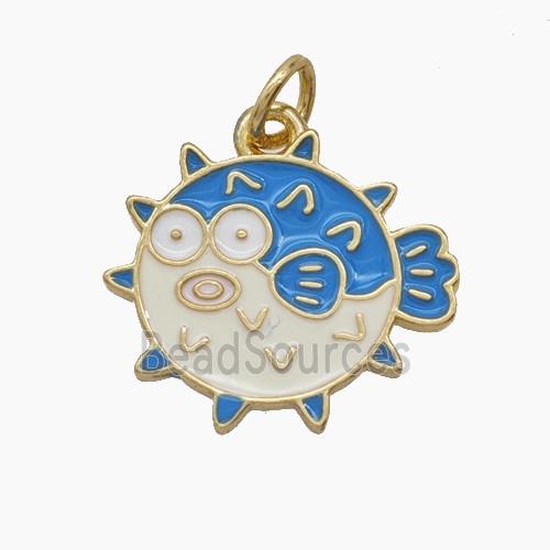 Enamel Copper Pendant, Gold Plated