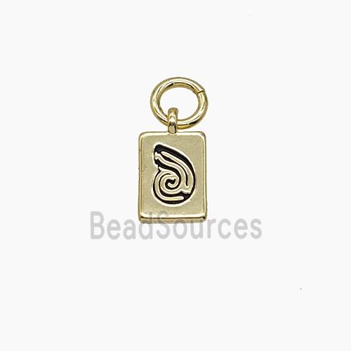 Enamel Copper Pendant, Gold Plated
