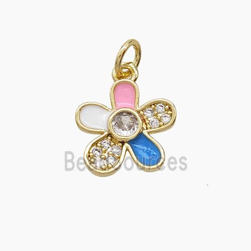 Enamel Copper Pendant, Gold Plated