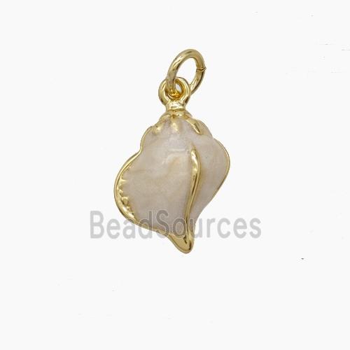 Enamel Copper Pendant, Gold Plated