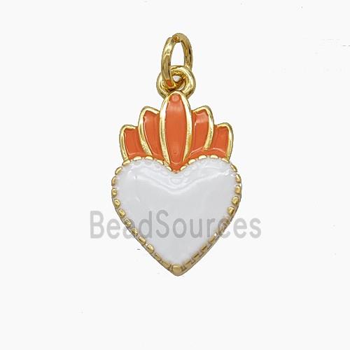 Enamel Copper Pendant, Gold Plated