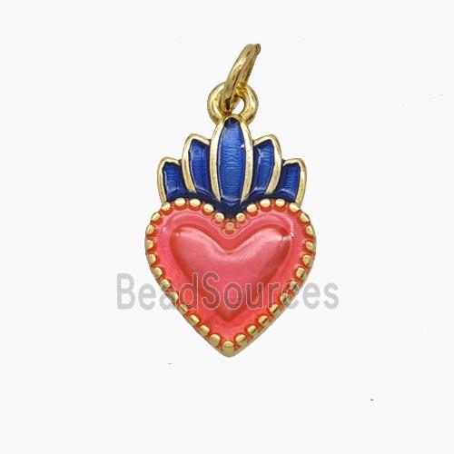 Enamel Copper Pendant, Gold Plated