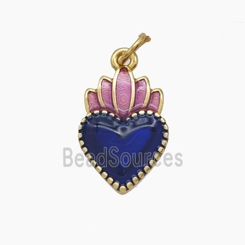 Enamel Copper Pendant, Gold Plated