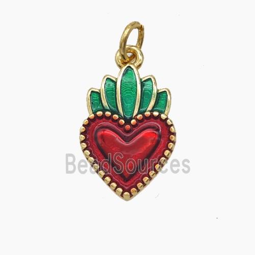 Enamel Copper Pendant, Gold Plated