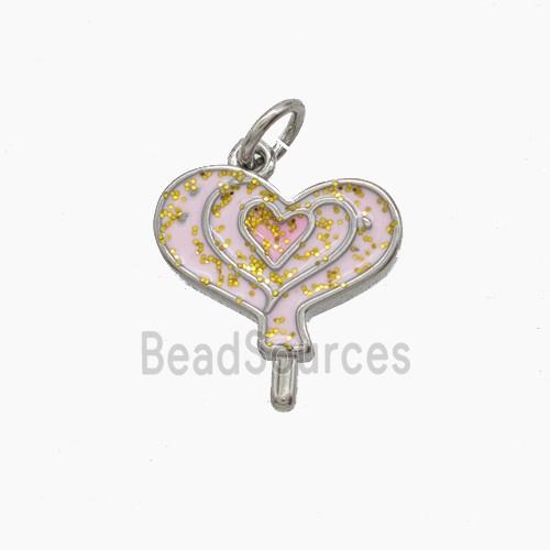 Enamel Copper Pendant, Gold Plated