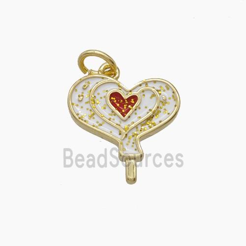 Enamel Copper Pendant, Gold Plated