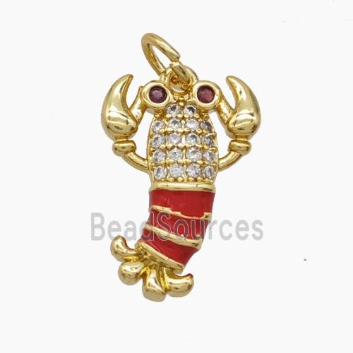 Enamel Copper Pendant, Gold Plated