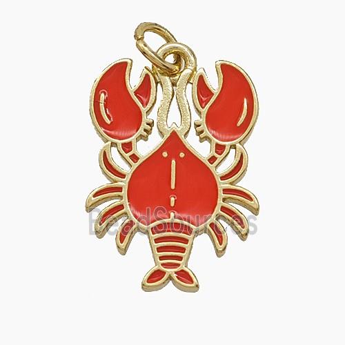 Enamel Copper Pendant, Gold Plated