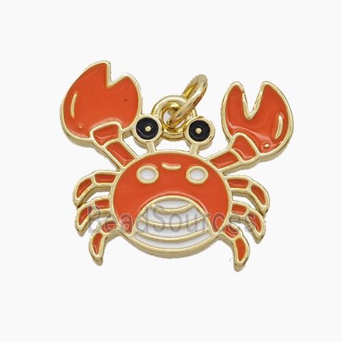 Enamel Copper Pendant, Gold Plated