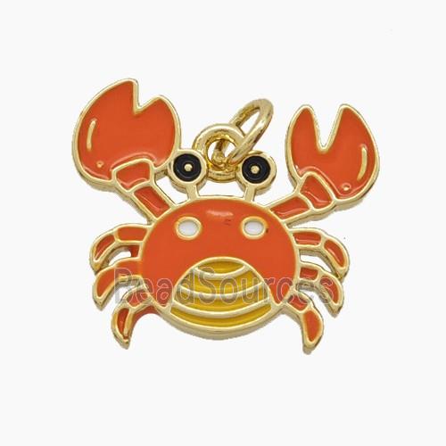 Enamel Copper Pendant, Gold Plated