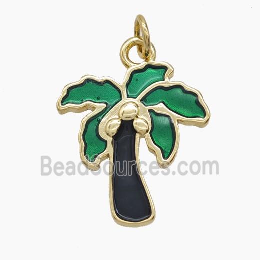 Enamel Copper Pendant, Gold Plated