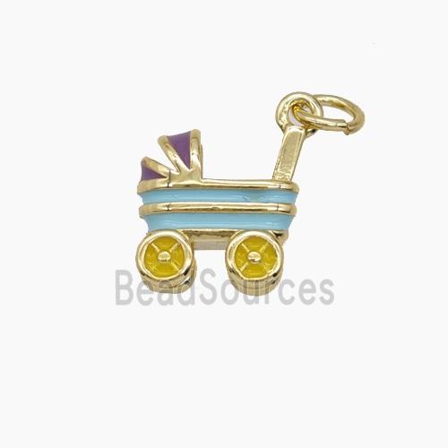 Enamel Copper Pendant, Gold Plated