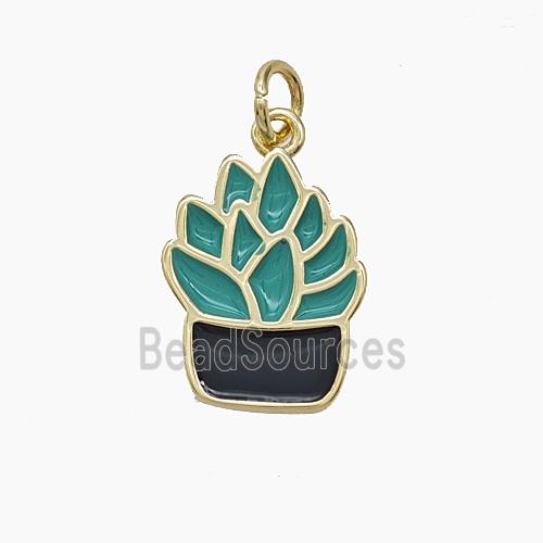 Enamel Copper Pendant, Gold Plated