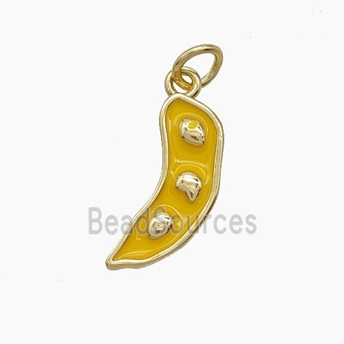 Enamel Copper Pendant, Gold Plated
