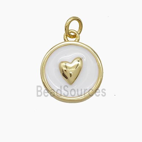 Enamel Copper Pendant, Gold Plated