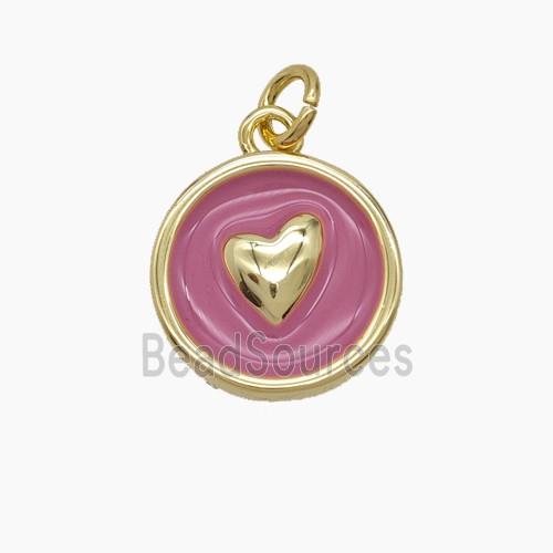 Enamel Copper Pendant, Gold Plated