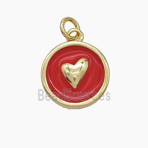 Enamel Copper Pendant, Gold Plated