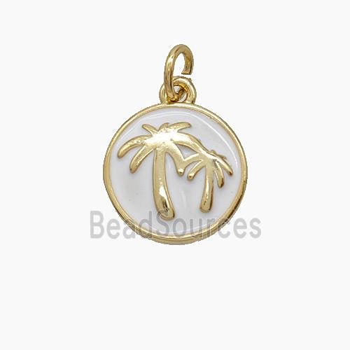 Enamel Copper Pendant, Gold Plated