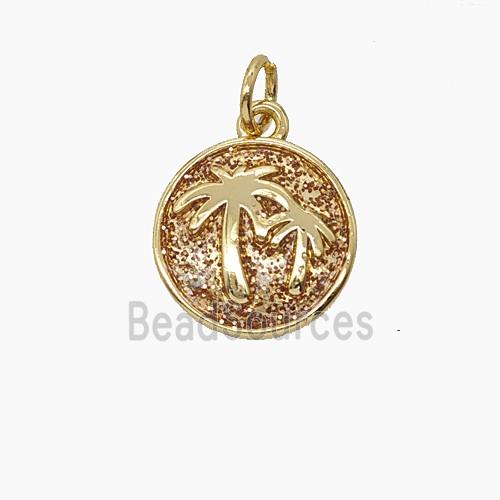 Enamel Copper Pendant, Gold Plated