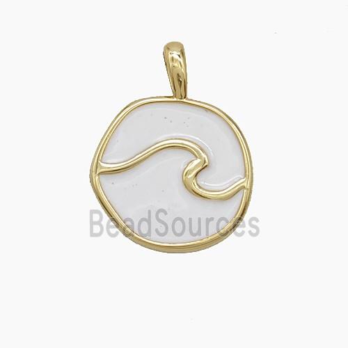Enamel Copper Pendant, Gold Plated