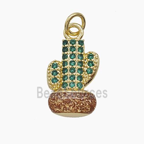 Enamel Copper Pendant, Gold Plated