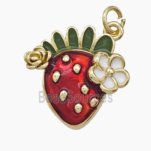 Enamel Copper Pendant, Gold Plated