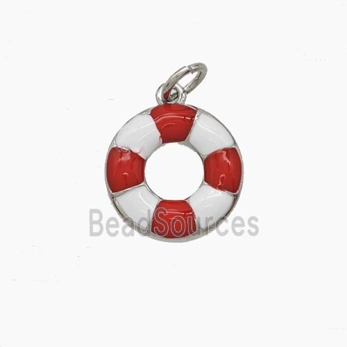 Enamel Copper Pendant, Gold Plated