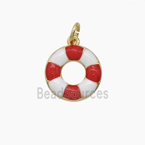 Enamel Copper Pendant, Gold Plated