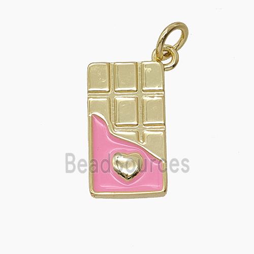 Enamel Copper Pendant, Gold Plated