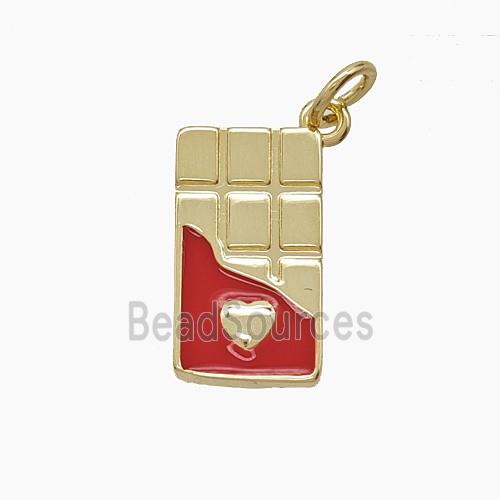 Enamel Copper Pendant, Gold Plated