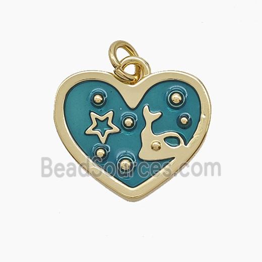 Enamel Copper Pendant, Gold Plated