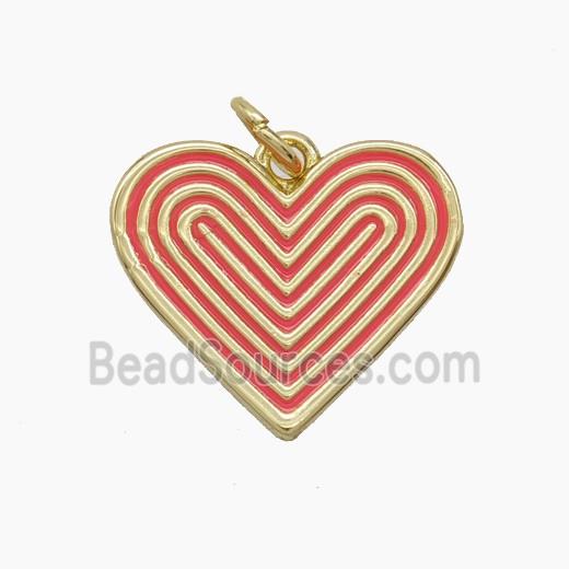 Enamel Copper Pendant, Gold Plated