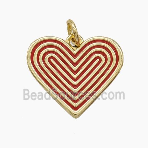 Enamel Copper Pendant, Gold Plated