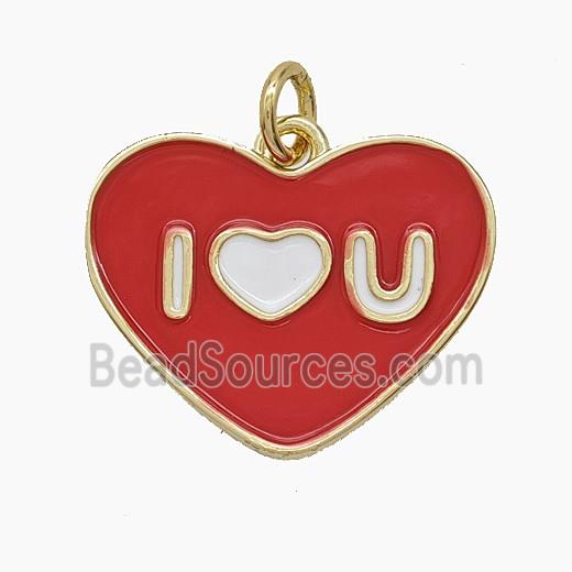 Enamel Copper Pendant, Gold Plated