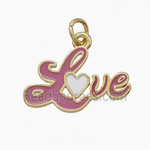 Enamel Copper Pendant, Gold Plated