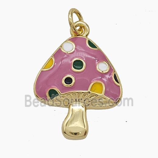 Enamel Copper Pendant, Gold Plated