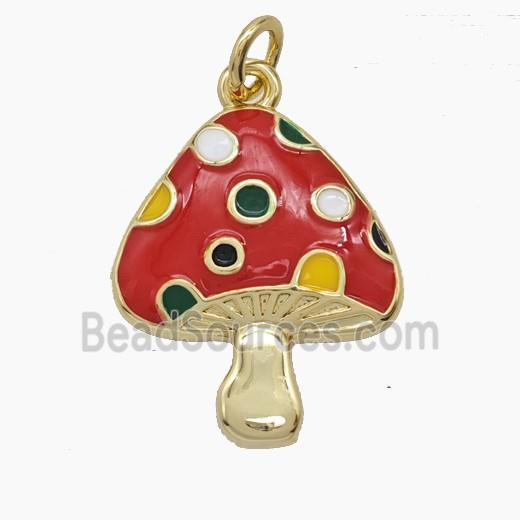 Enamel Copper Pendant, Gold Plated