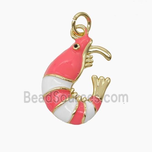 Enamel Copper Pendant, Gold Plated