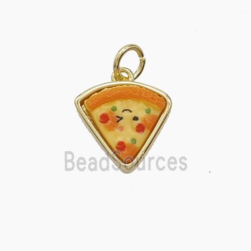 Copper Pendant Pave Resin bead, Gold Plated