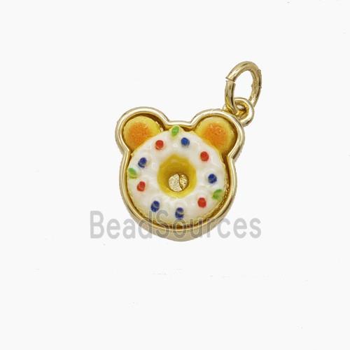 Copper Pendant Pave Resin bead, Gold Plated