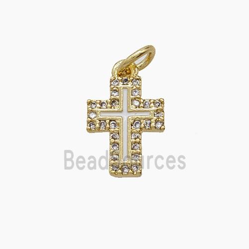 Copper Pendant Pave Zircon, Gold Plated
